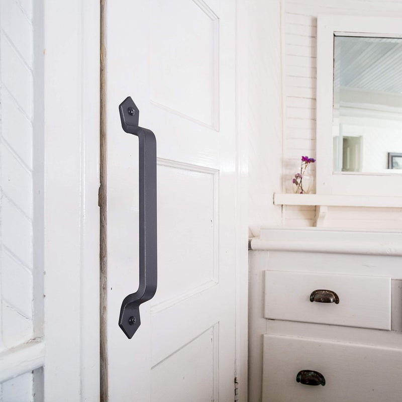 WEBI Rustic Gate Handle:11 Inch Cast Iron Sliding Barn Door Handle,Vintage Long Gate Pull Handle Fence Handle for Outdoor,Garage,Interior,Black,4 Packs - Image 3